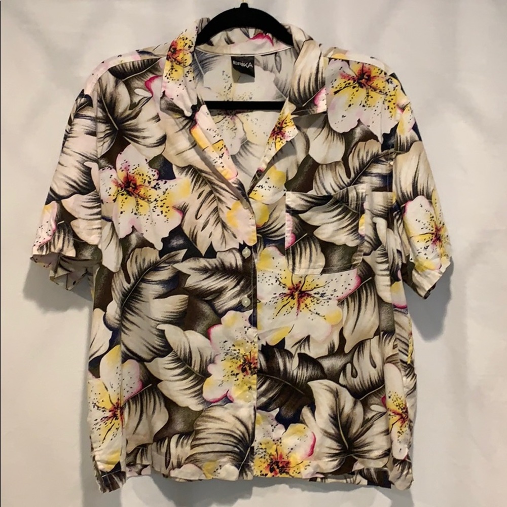 80’s Style Erika Floral Top